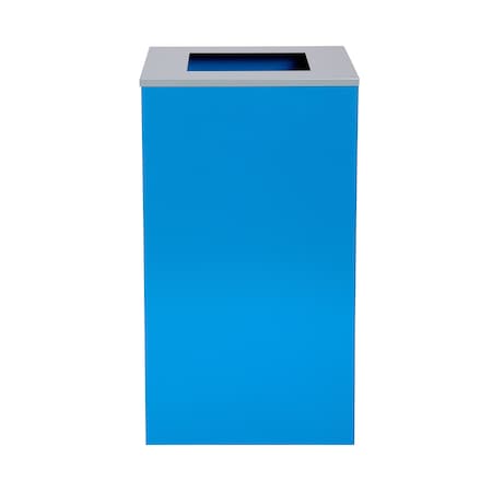 Alpine Industries Square Recycling Bin, 29 Gallons, Blue Can, Square Opening Lid ALP4450-KIT-BLU-S